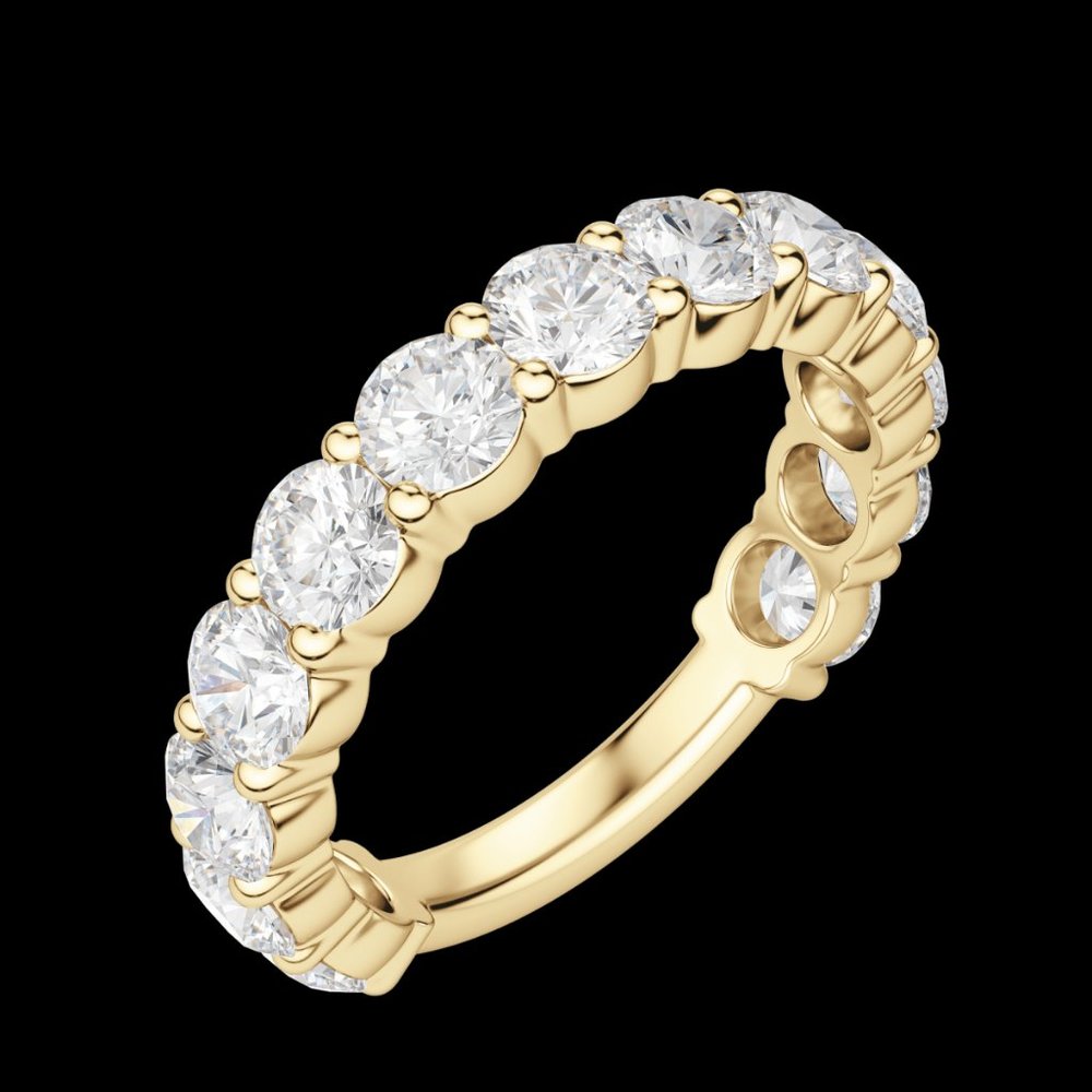 Round Cut Semi-Eternity Band (2 3/4 Tcw), Lab Grown Diamonds